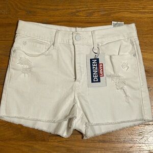 Denizen From Levi’s High Rise Shortie White Jean Shorts Size 11 NEW with Tags